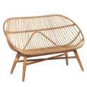 Canapé ajouré en rotin naturel