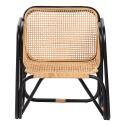 Fauteuil vintage en cannage rotin naturel et métal