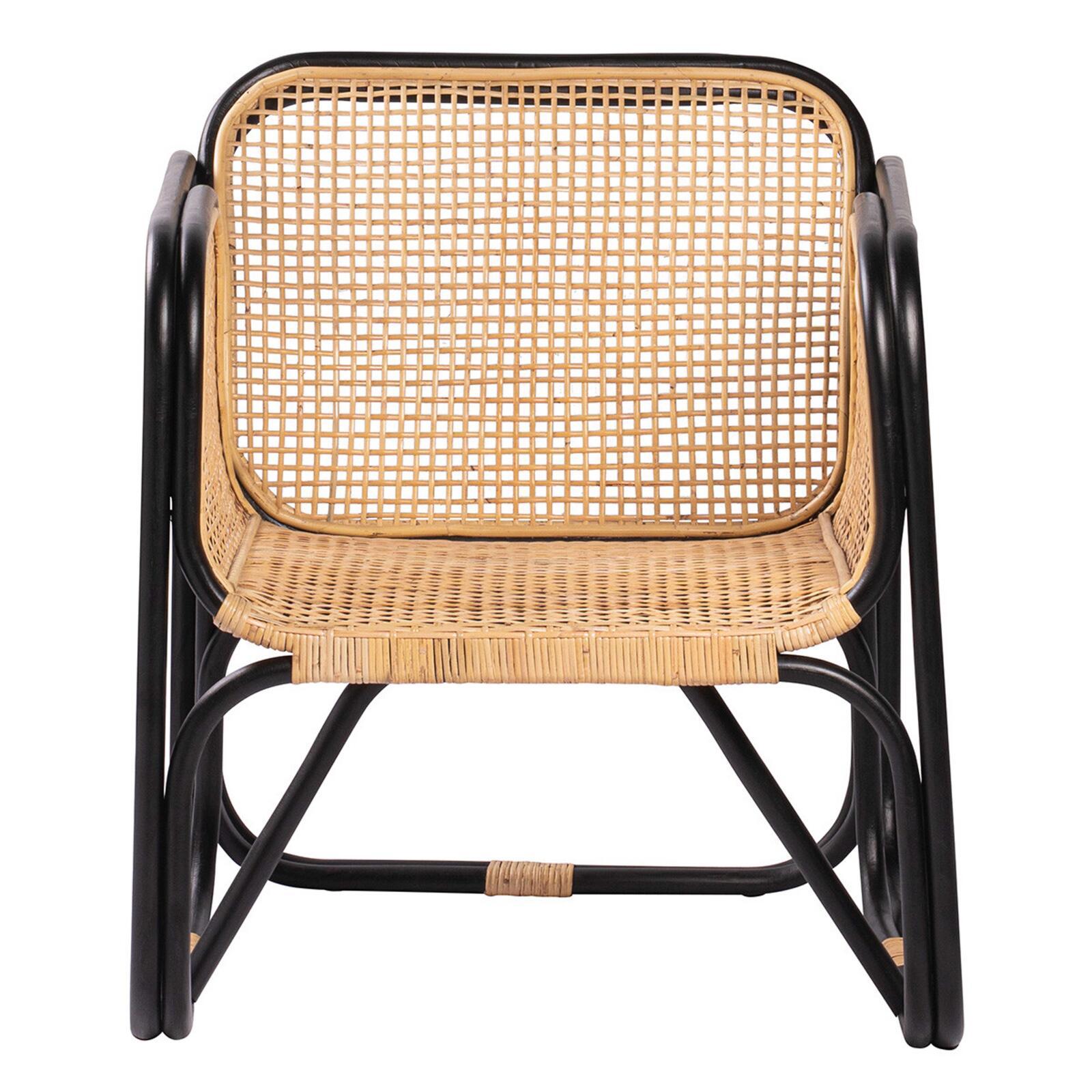 Fauteuil vintage en cannage rotin naturel et métal