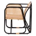 Fauteuil vintage en cannage rotin naturel et métal