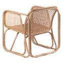 Fauteuil vintage en cannage rotin naturel et métal
