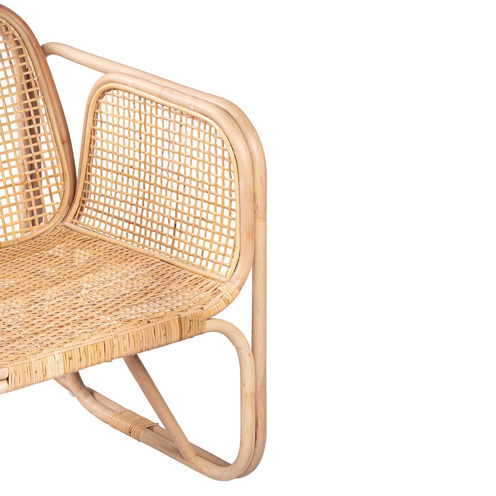 Fauteuil vintage en cannage rotin naturel et métal