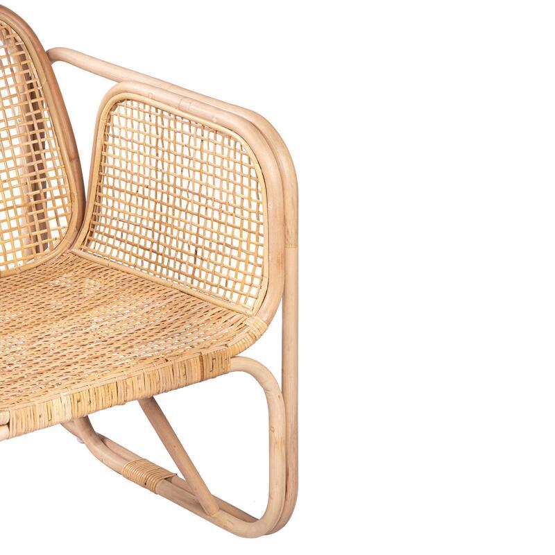 Fauteuil vintage en cannage rotin naturel et métal