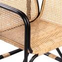 Fauteuil vintage en cannage rotin naturel et métal
