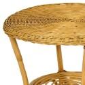 Table basse ronde en rotin naturel