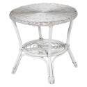 Table basse ronde en rotin naturel