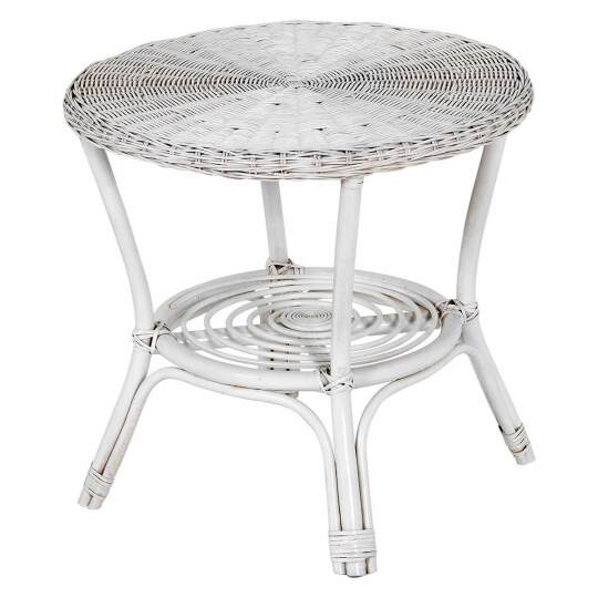 Table basse ronde en rotin naturel