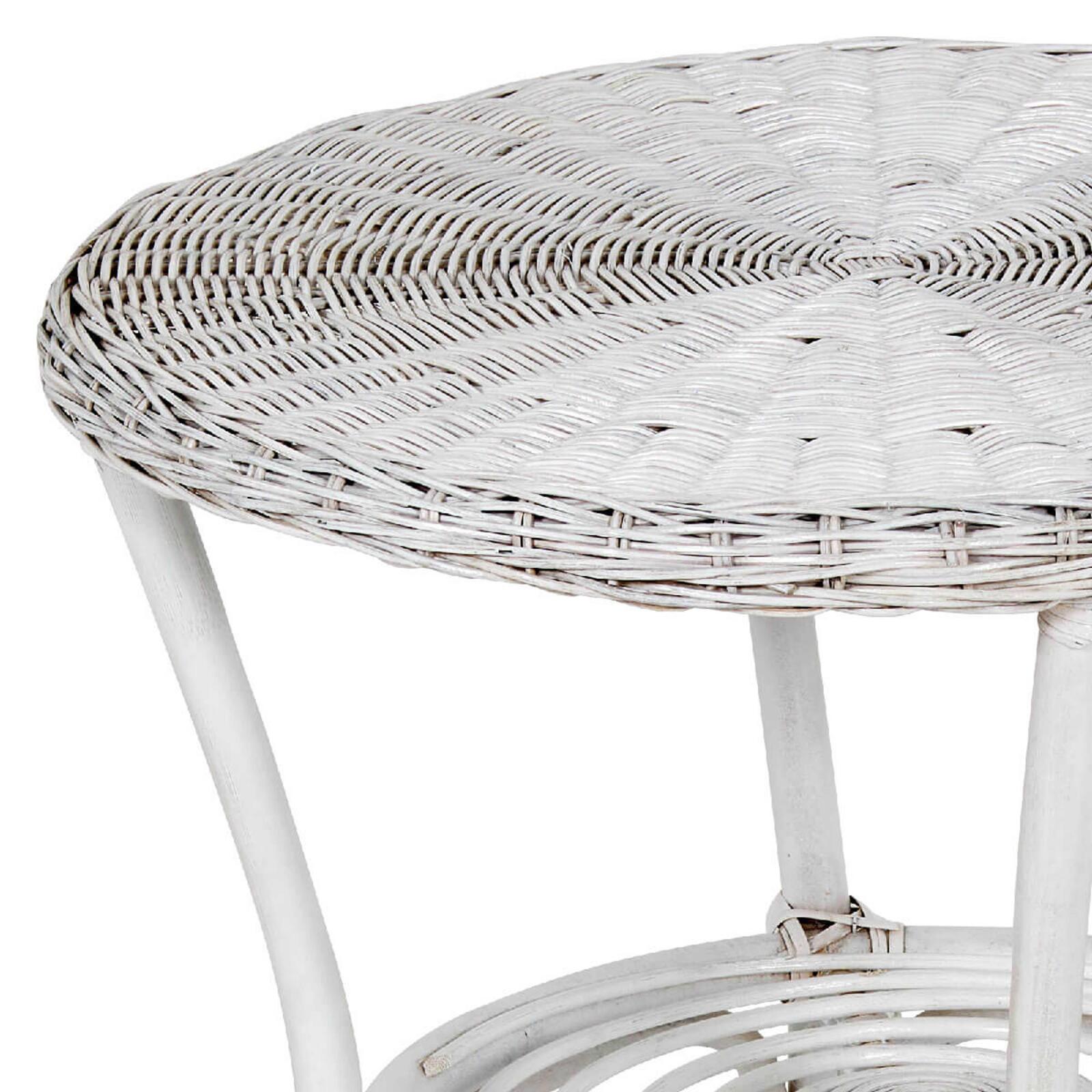 Table basse ronde en rotin naturel