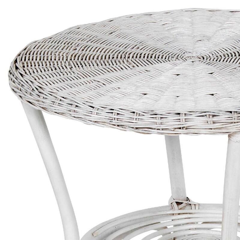Table basse ronde en rotin naturel (3/4)