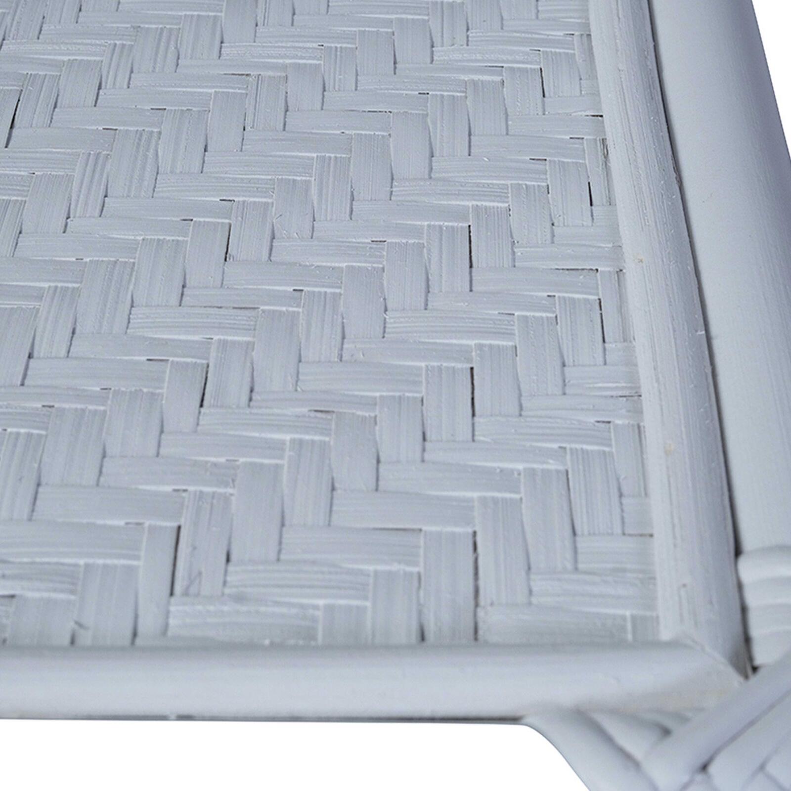 Table basse rectangulaire ajourée en rotin naturel