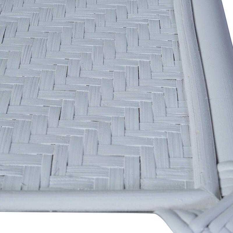 Table basse rectangulaire ajourée en rotin naturel