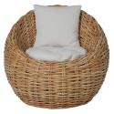 Fauteuil œuf tressé en osier et rotin naturel