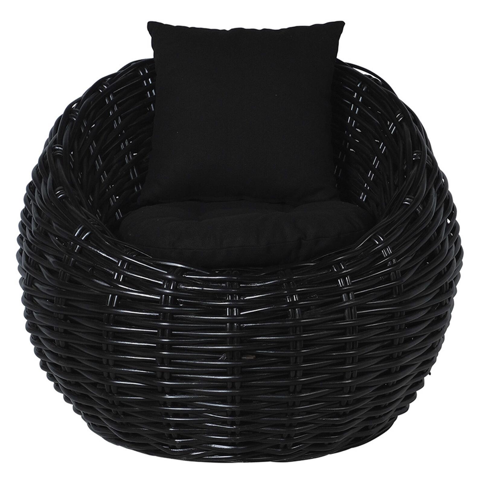 Fauteuil œuf tressé en osier et rotin naturel