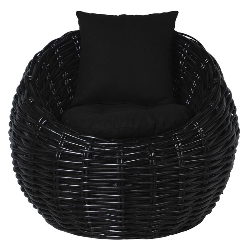 Fauteuil œuf tressé en osier et rotin naturel (2/7)