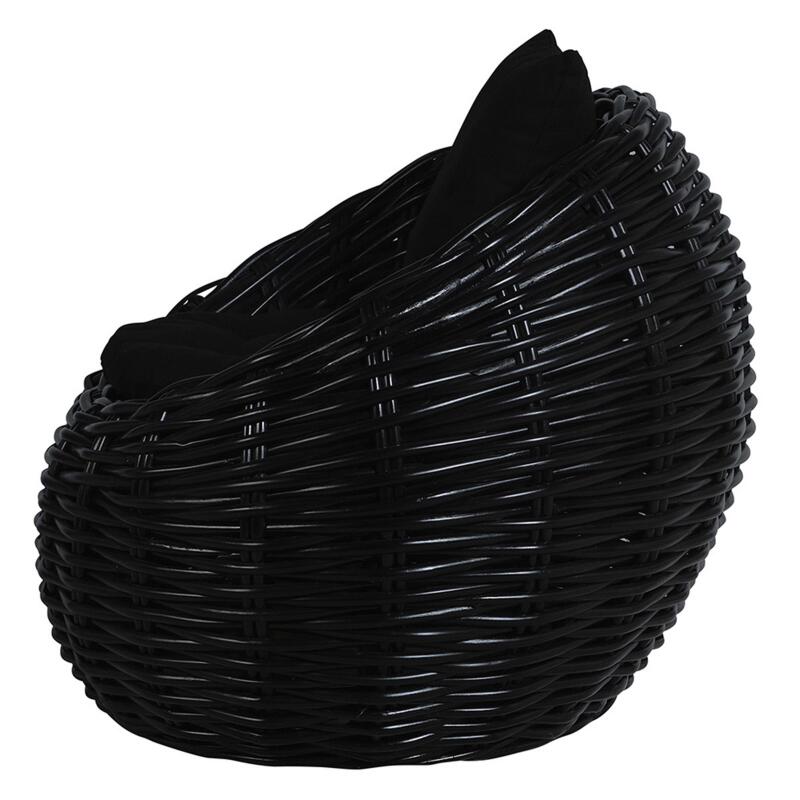 Fauteuil œuf tressé en osier et rotin naturel (3/7)