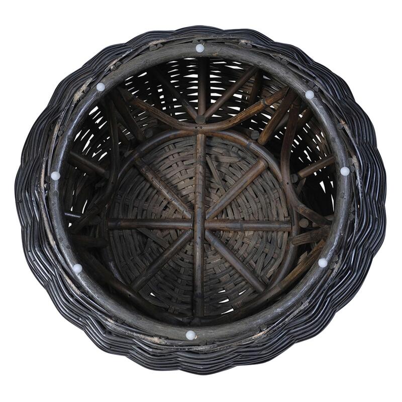 Fauteuil œuf tressé en osier et rotin naturel (4/7)