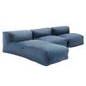 Salon de jardin modulable avec 2 fauteuils et 1 méridienne 