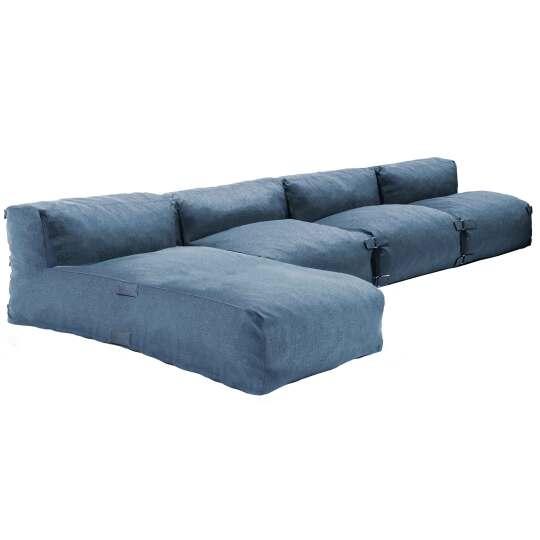 Salon de jardin modulable avec 3 fauteuils et 1 méridienne