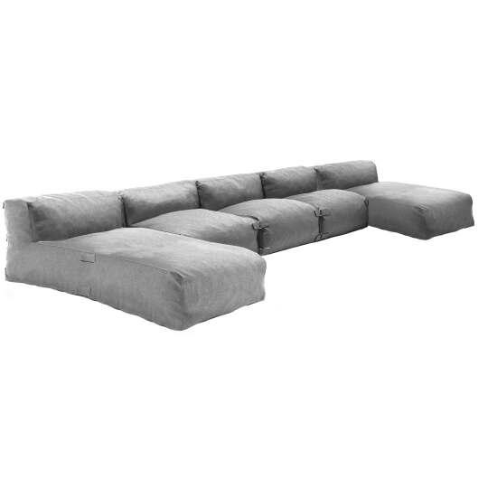 Salon de jardin modulable avec 3 fauteuils et 2 méridiennes