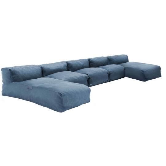 Salon de jardin modulable avec 3 fauteuils et 2 méridiennes
