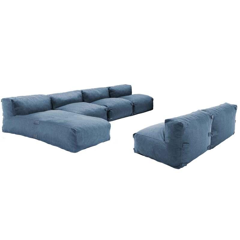 Salon de jardin modulable avec 5 fauteuils et 1 méridienne 