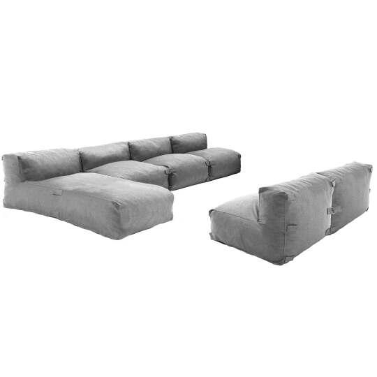 Salon de jardin modulable avec 5 fauteuils et 1 méridienne