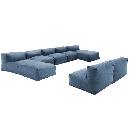 Salon de jardin modulable avec 5 fauteuils et 2 méridiennes