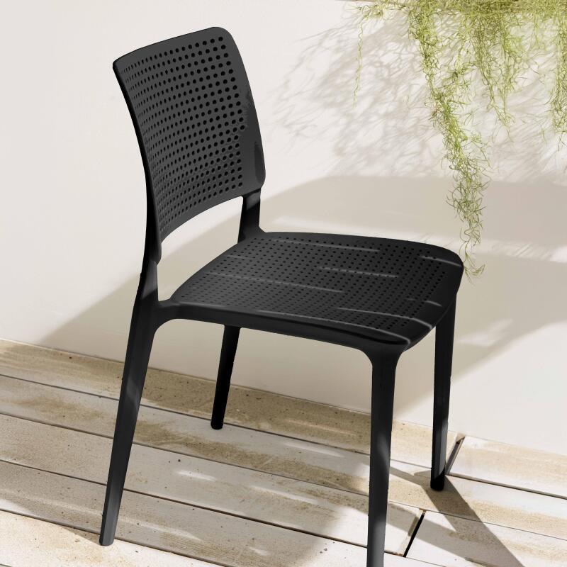 Chaises de jardin ajourées en plastique - Lot de 4