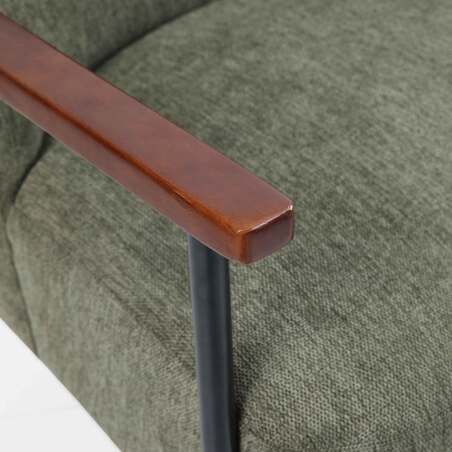 Fauteuil relax en acier, bois et tissu (5/6)