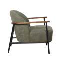 Fauteuil relax en acier, bois et tissu
