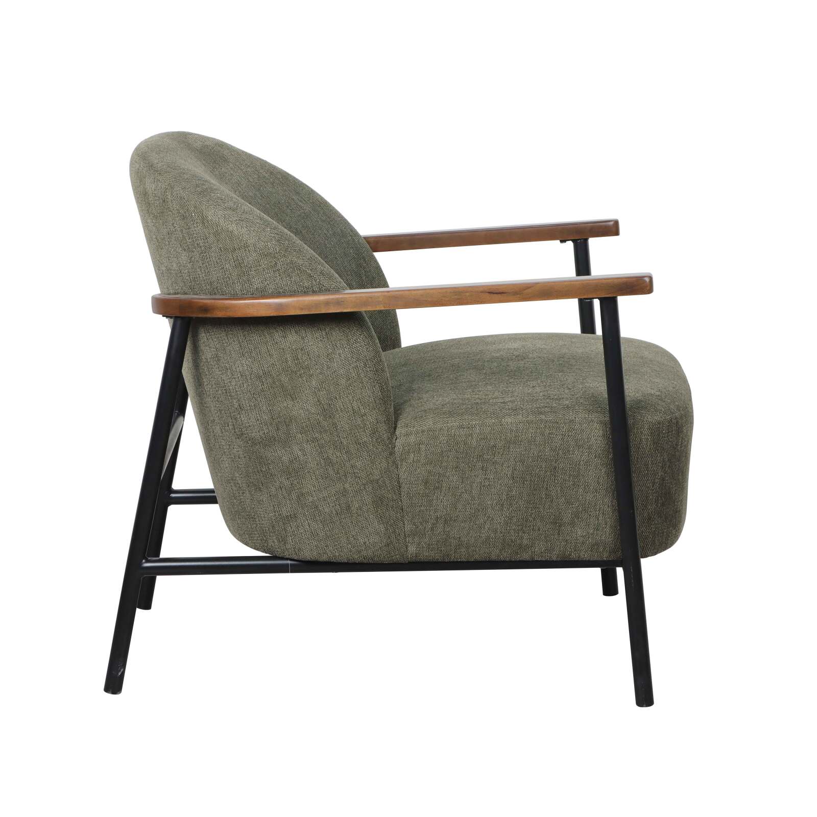 Fauteuil relax en acier, bois et tissu Fauteuil relax en acier, bois et tissu