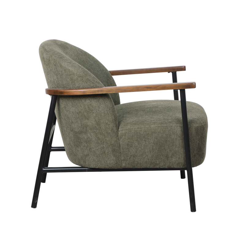 Fauteuil relax en acier, bois et tissu (3/6)