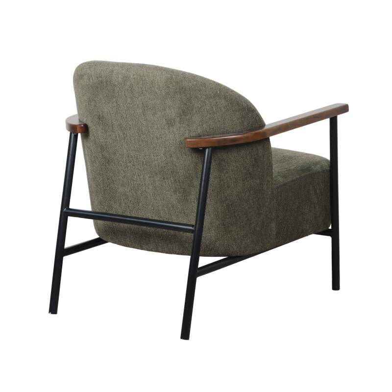 Fauteuil relax en acier, bois et tissu (2/6)