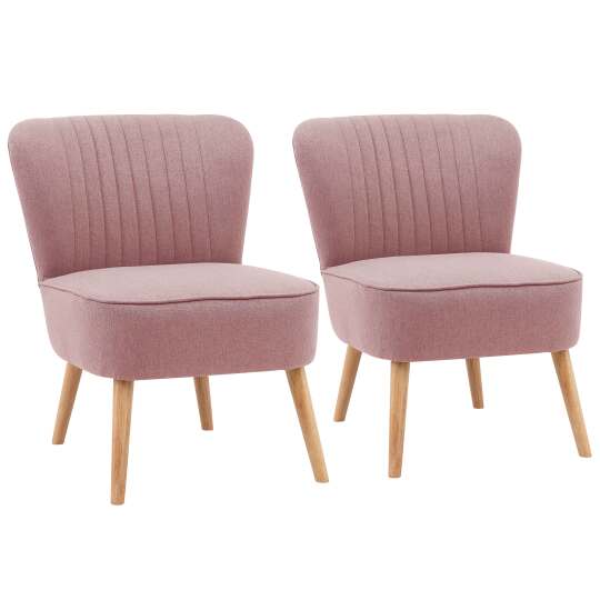 Fauteuils crapaud en tissu et bois - Lot de 2 | Oviala
