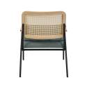 Fauteuil relax en acier, rotin synthétique et tissu