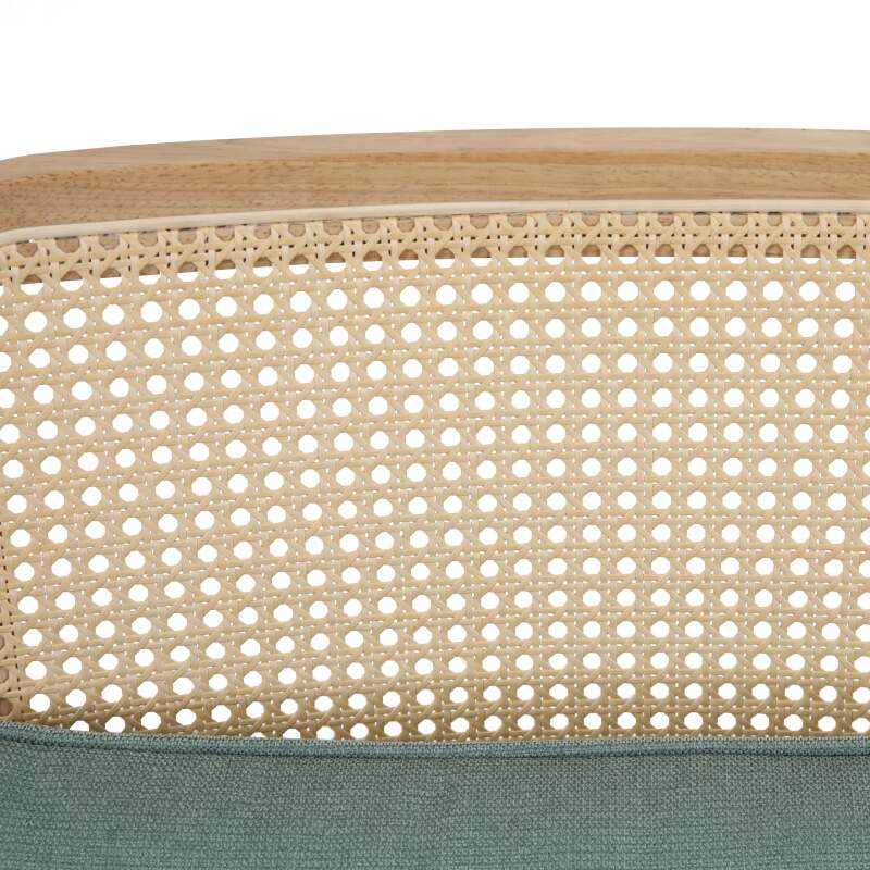 Fauteuil relax en acier, rotin synthétique et tissu
