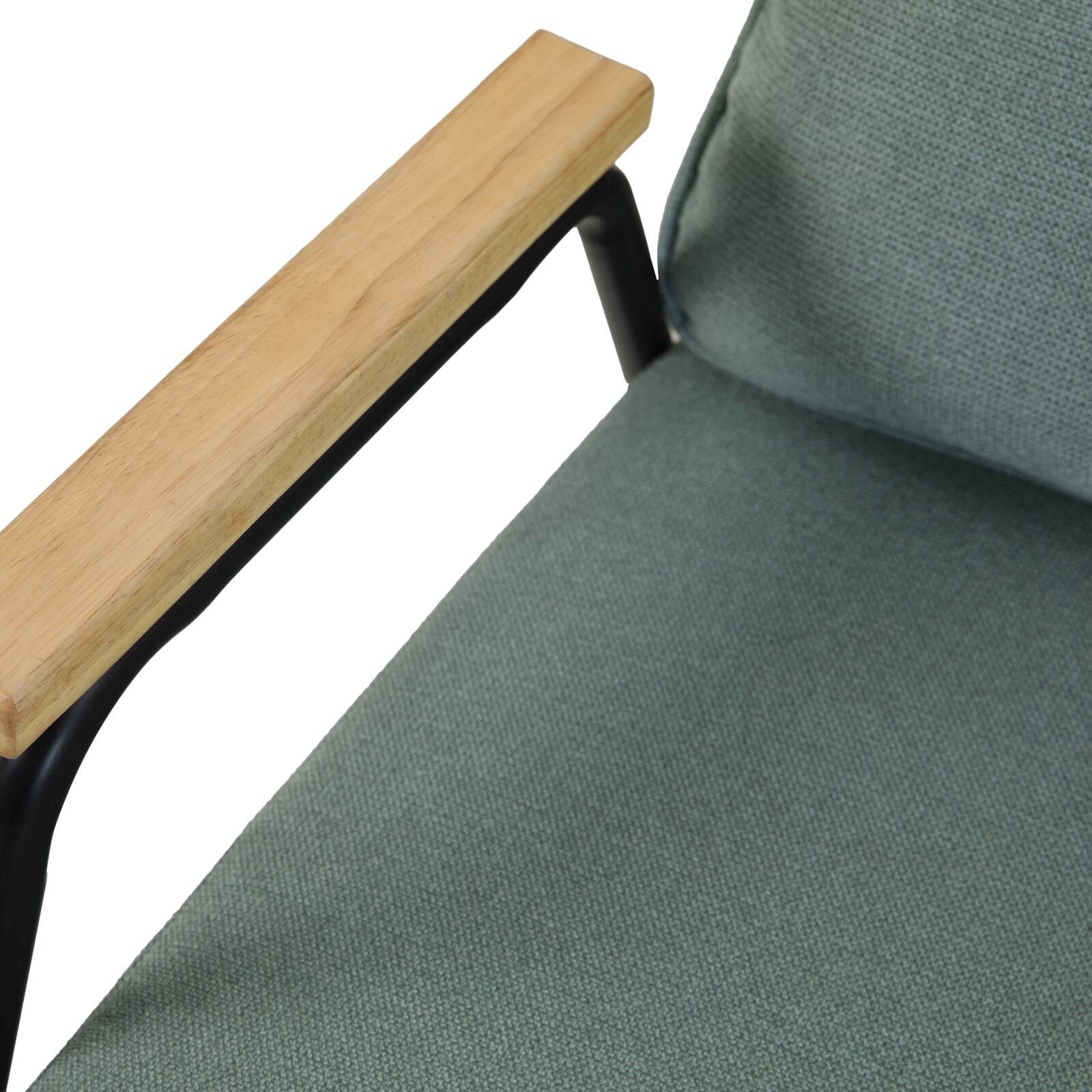 Fauteuil relax en acier, rotin synthétique et tissu