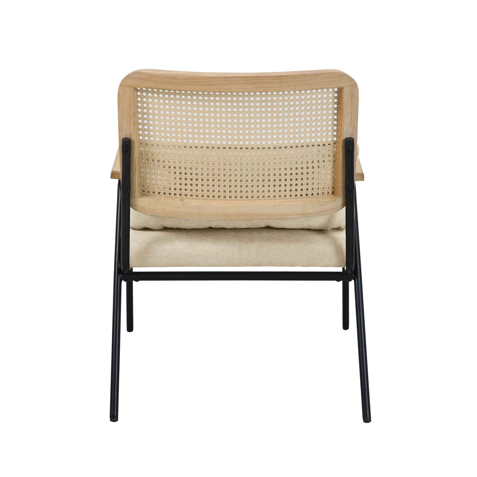 Fauteuil relax en acier, rotin synthétique et tissu Fauteuil relax en acier, rotin synthétique et tissu