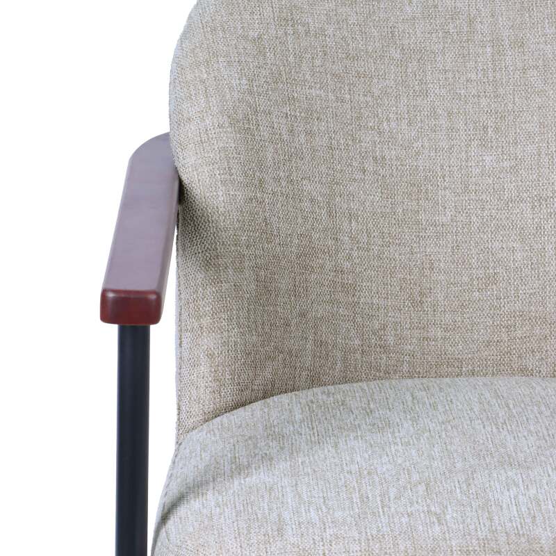 Fauteuil relax en acier, bois et tissu (6/7)