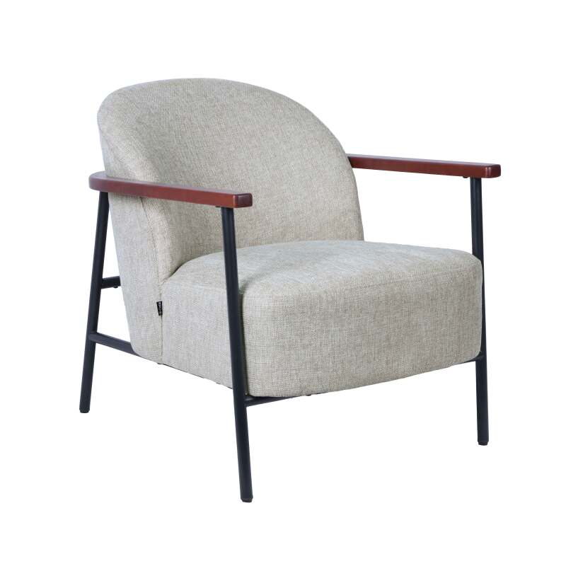 Fauteuil relax en acier, bois et tissu