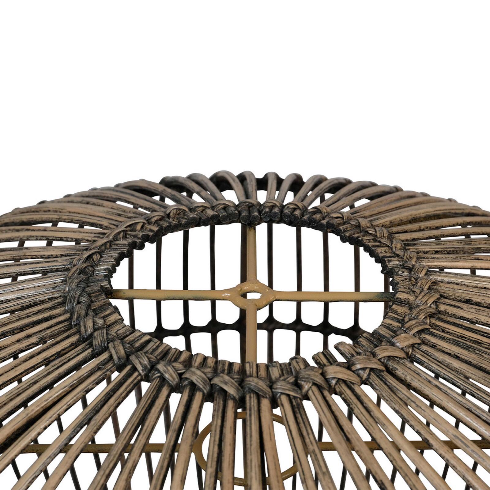 Abat-jour rond en rotin naturel