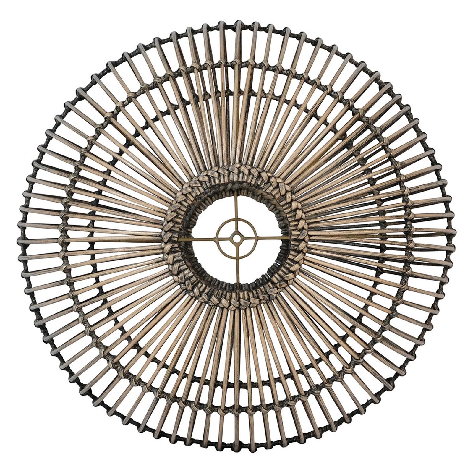 Abat-jour rond en rotin naturel