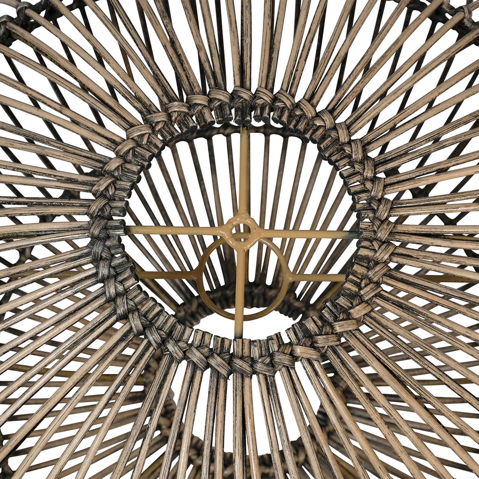 Abat-jour rond en rotin naturel
