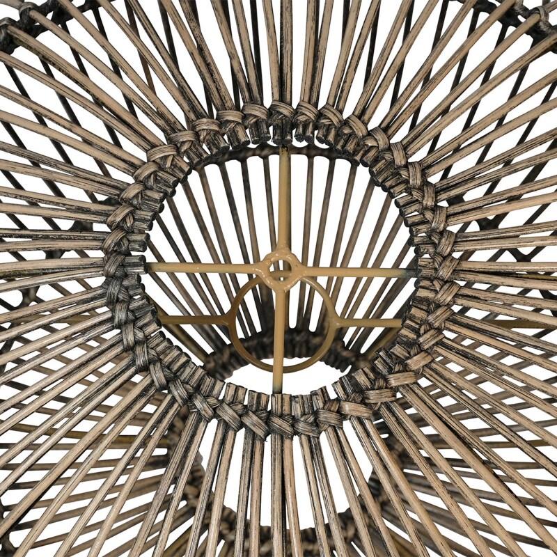 Abat-jour rond en rotin naturel