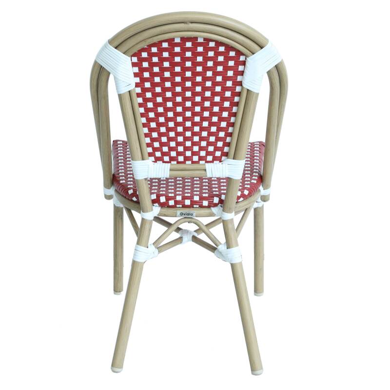 Chaise de jardin style bistrot parisien en aluminium et rotin synthétique