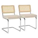 Lot de 2 chaises en acier et velours 