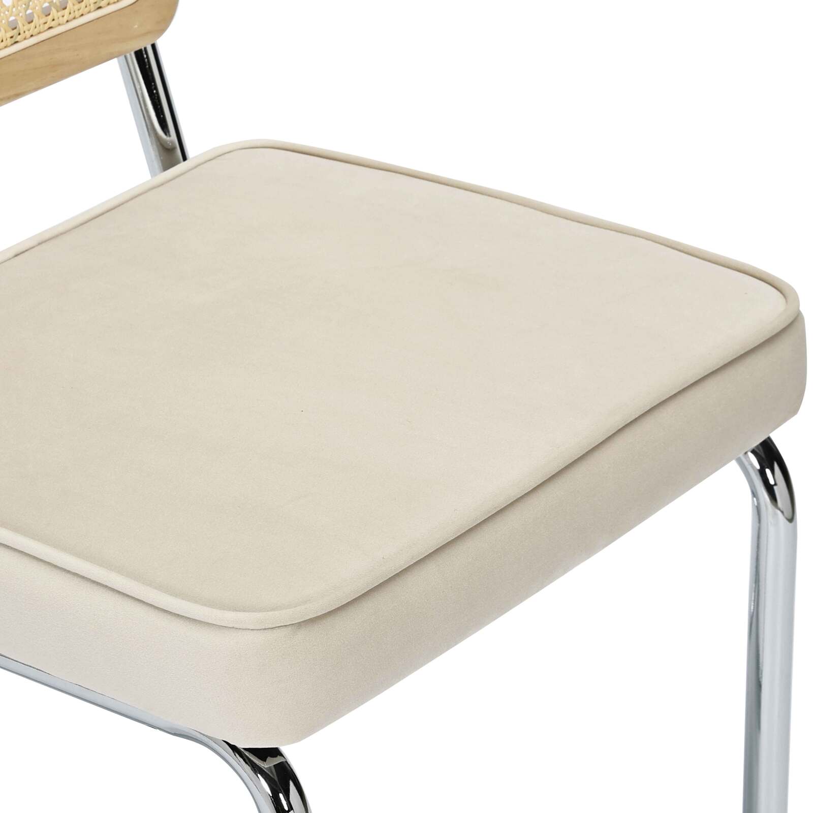 Lot de 2 chaises en acier et velours 