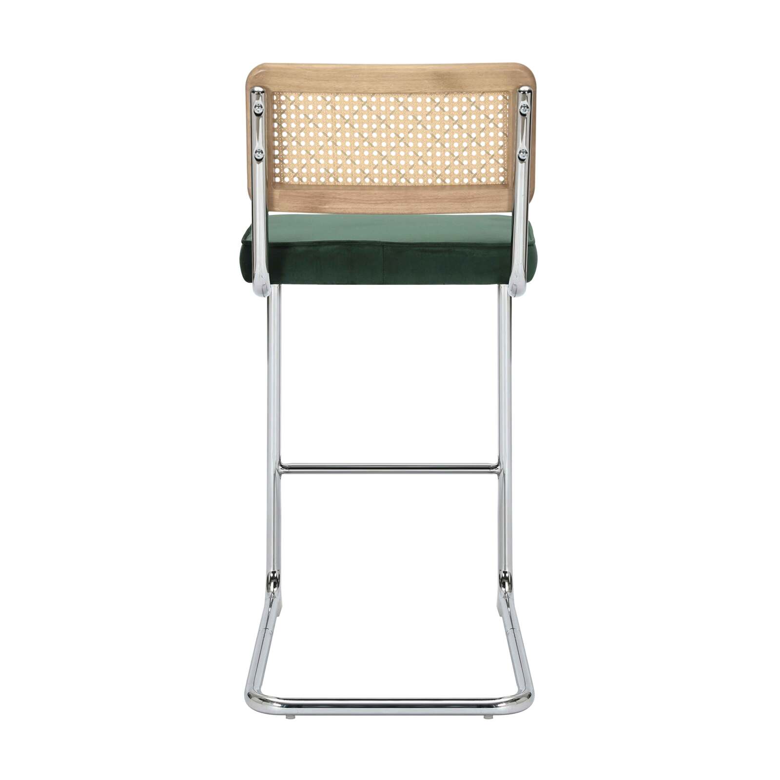 Lot de 2 chaises hautes en acier et velours 