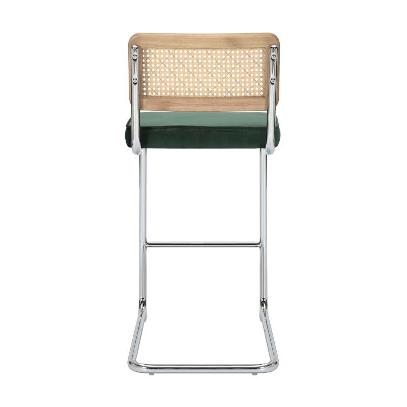 Lot de 2 chaises hautes en acier et velours