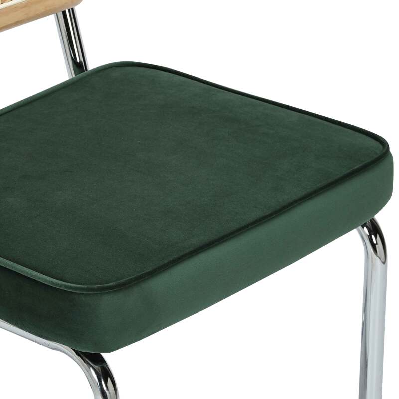 Lot de 2 chaises hautes en acier et velours